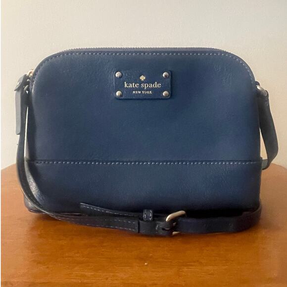Kate Spade Blue Wellesley Hanna Leather Crossbody Handbag Shoulder Bag Purse - Picture 1 of 11